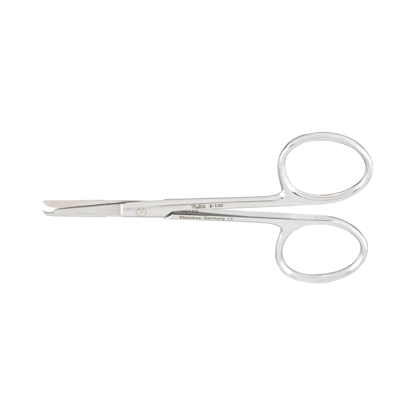 Stitch Scissors Miltex® Spencer 3-1/2 Inch Length OR / Surgical Grade German Stainless Steel NonSterile Finger Ring Handle Straight Blunt Tip / Blunt