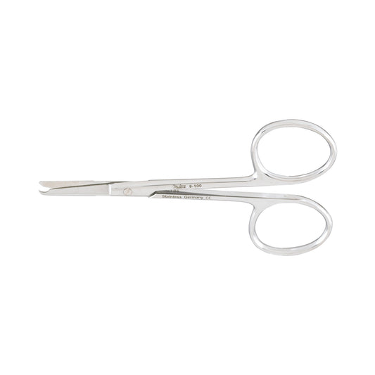 Stitch Scissors Miltex® Spencer 3-1/2 Inch Length OR / Surgical Grade German Stainless Steel NonSterile Finger Ring Handle Straight Blunt Tip / Blunt