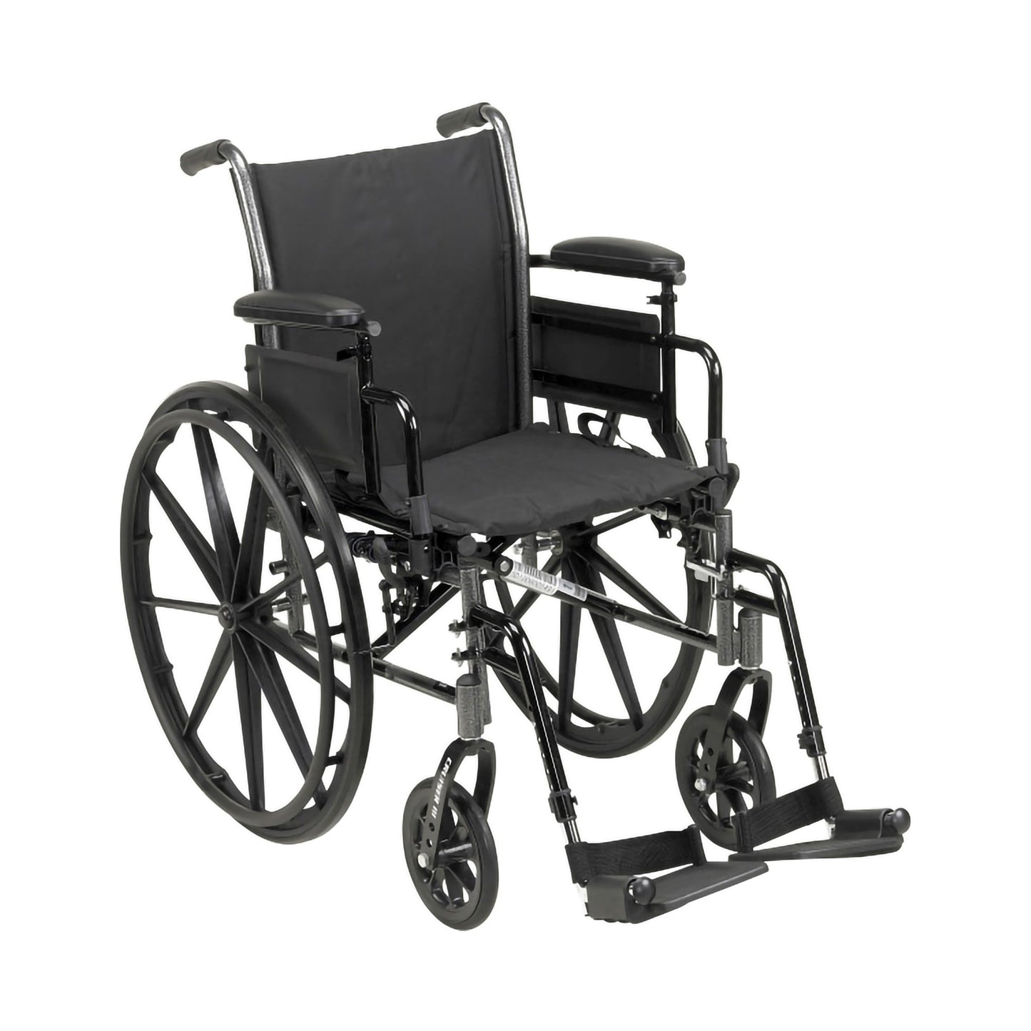 Lightweight Wheelchair McKesson Dual Axle Desk Length Arm Elevating Legrest Black Upholstery 20 Inch Seat Width Adult 300 lbs. Weight Capacity - 146-K