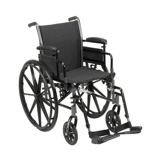 Lightweight Wheelchair McKesson Dual Axle Desk Length Arm Elevating Legrest Black Upholstery 20 Inch Seat Width Adult 300 lbs. Weight Capacity - 146-K