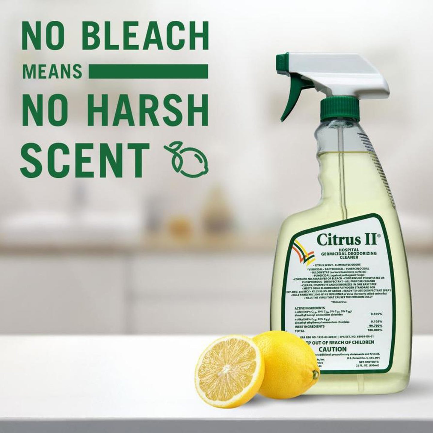 Citrus II® Hospiral Germicidal Deodorizing Cleaner, 22 oz. Spray Bottle 633712927