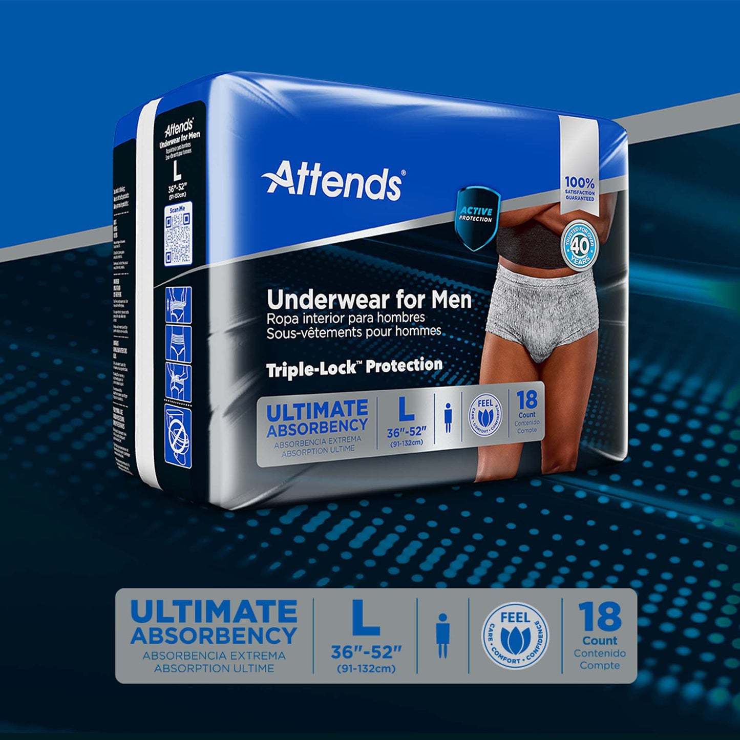 Attends® Discreet Men's Underwear, Level 5, Large ADUM35