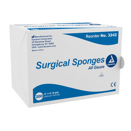 Gauze Sponge Dynarex® 4 X 4 Inch 8-Ply NonSterile 200 per Pack - 3242