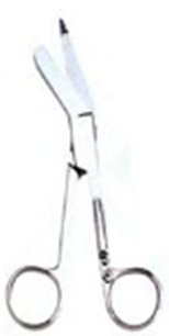 Bandage Scissors One Time® 5-1/2 Inch Length Floor Grade Nickel Plated Steel NonSterile Finger Ring Handle Angled Blunt Tip / Blunt Tip - 56326