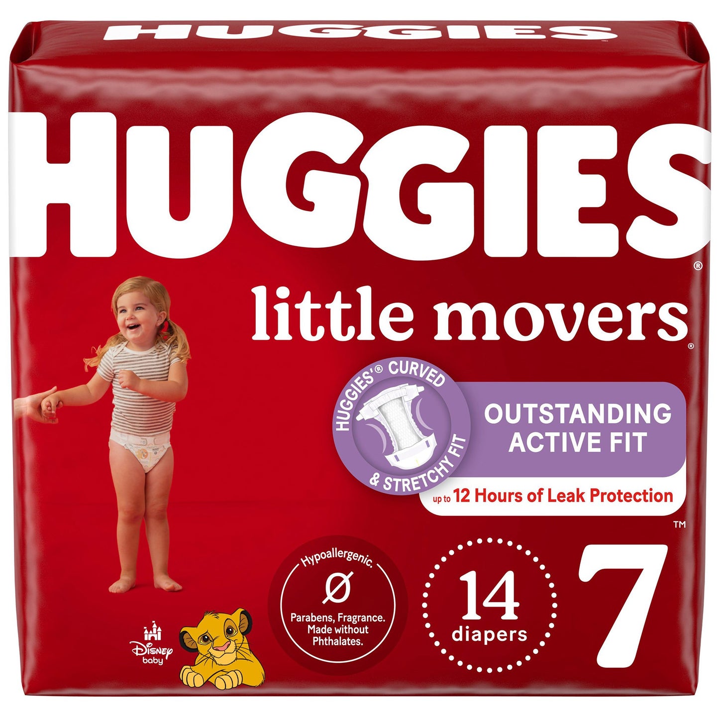 Unisex Baby Diaper Huggies® Little Movers Size 7 Disposable Moderate Absorbency 53851