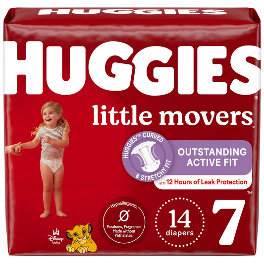 Unisex Baby Diaper Huggies® Little Movers Size 7 Disposable Moderate Absorbency 53851