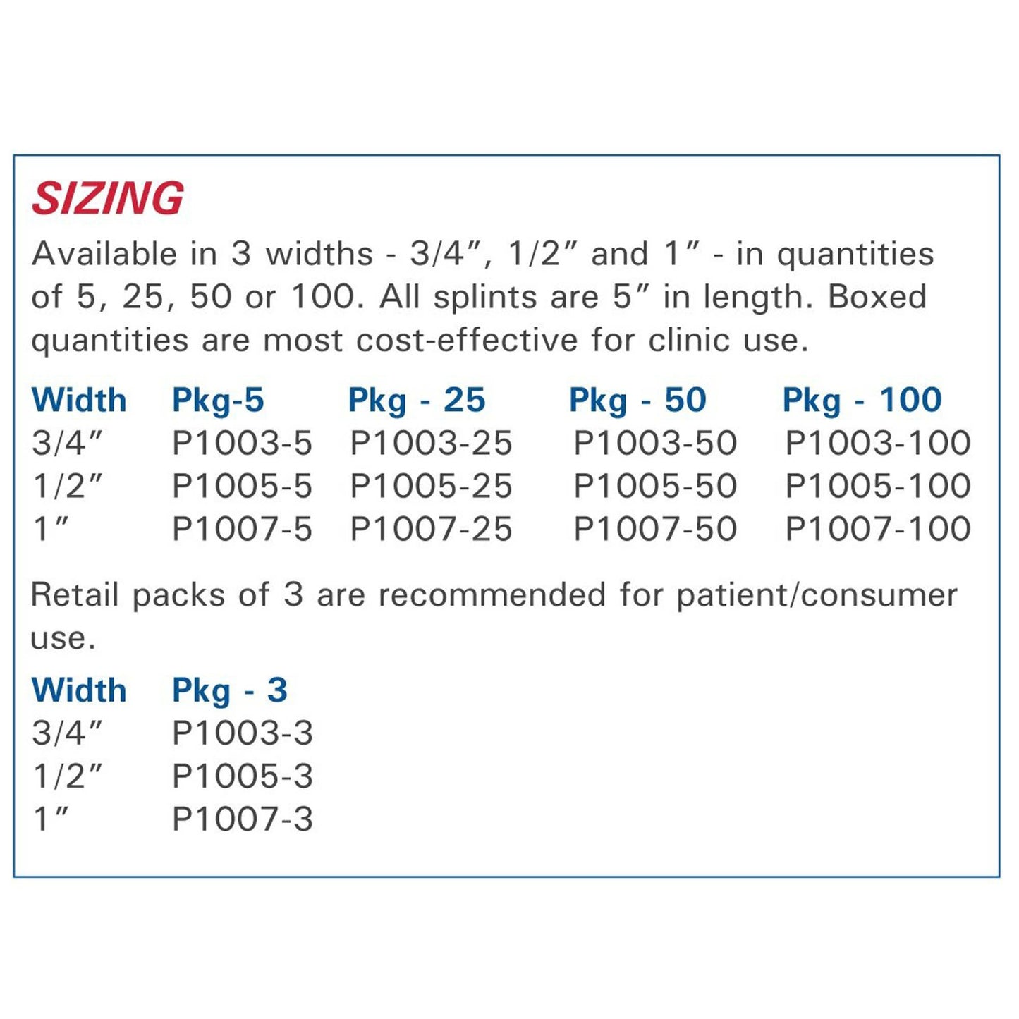 3pp® Buddy Loops® Finger Wrap Splint, 5-Inch Length P1005-100