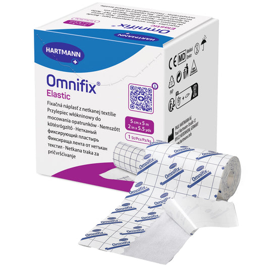 Dressing Retention Tape with Liner Omnifix® Elastic White 2 Inch X 5-1/2 Yard Nonwoven NonSterile - 900608