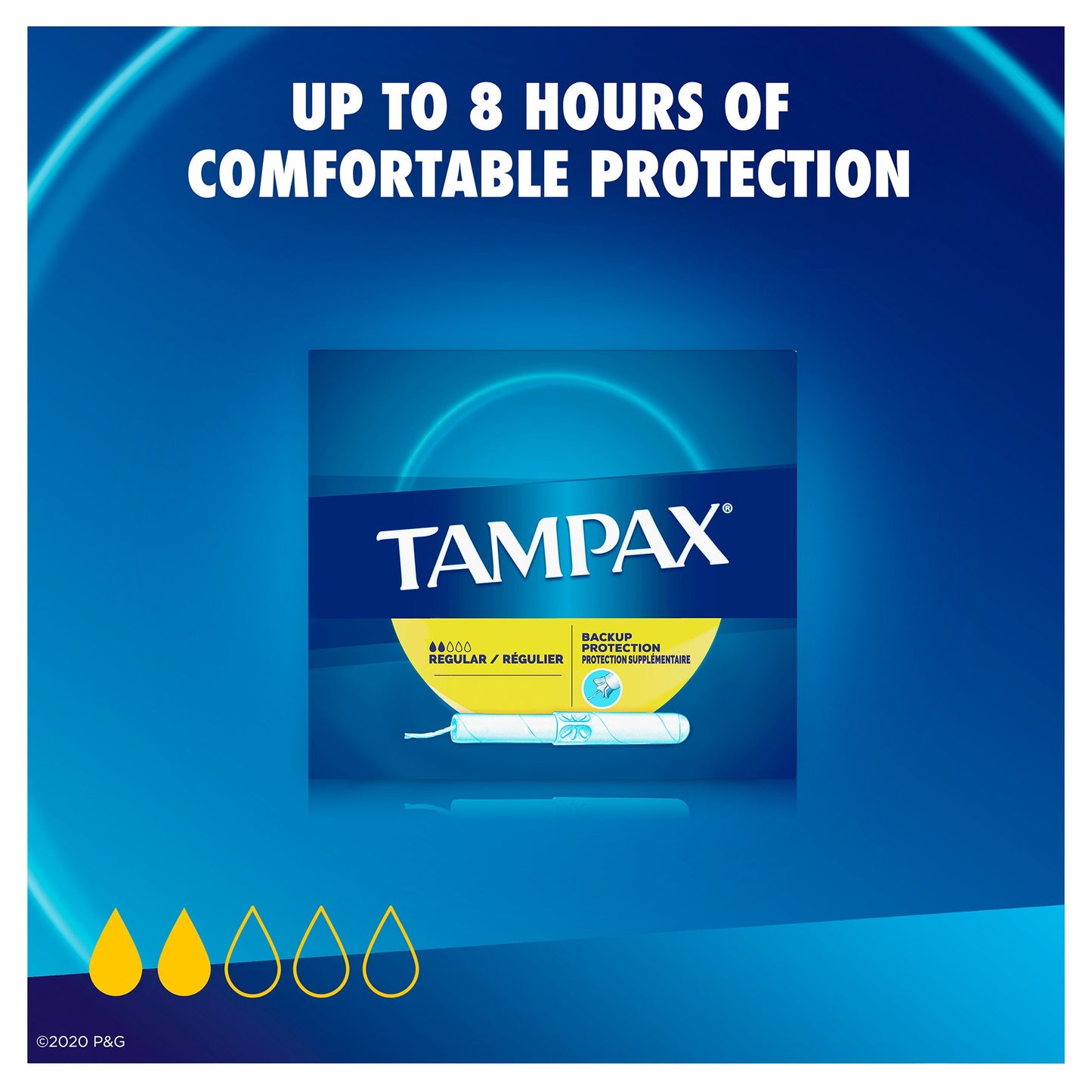 Tampax® Regular Absorbency Tampon, 40 per Box 07301022110