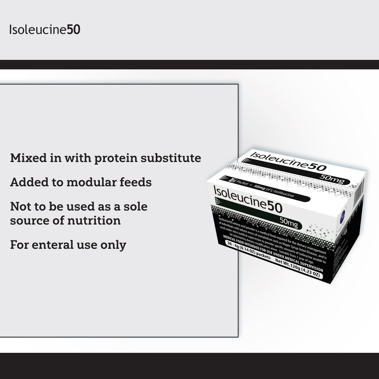 Isoleucine50 Medical Food for use in the Dietary Management of MSUD 812539021001