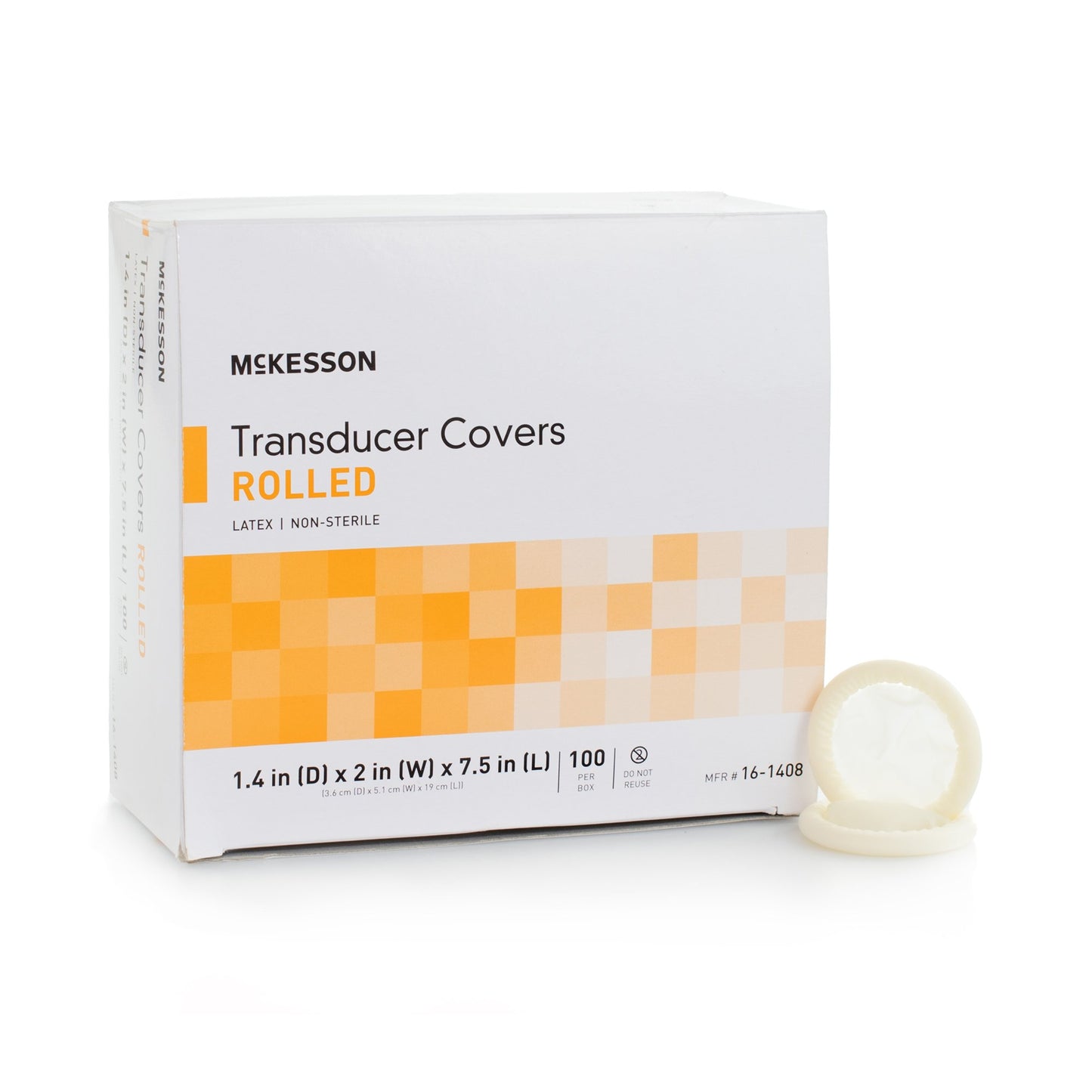 Ultrasound Probe Cover McKesson 1-2/5 X 7-1/2 Inch Latex NonSterile Rolled - 16-1408