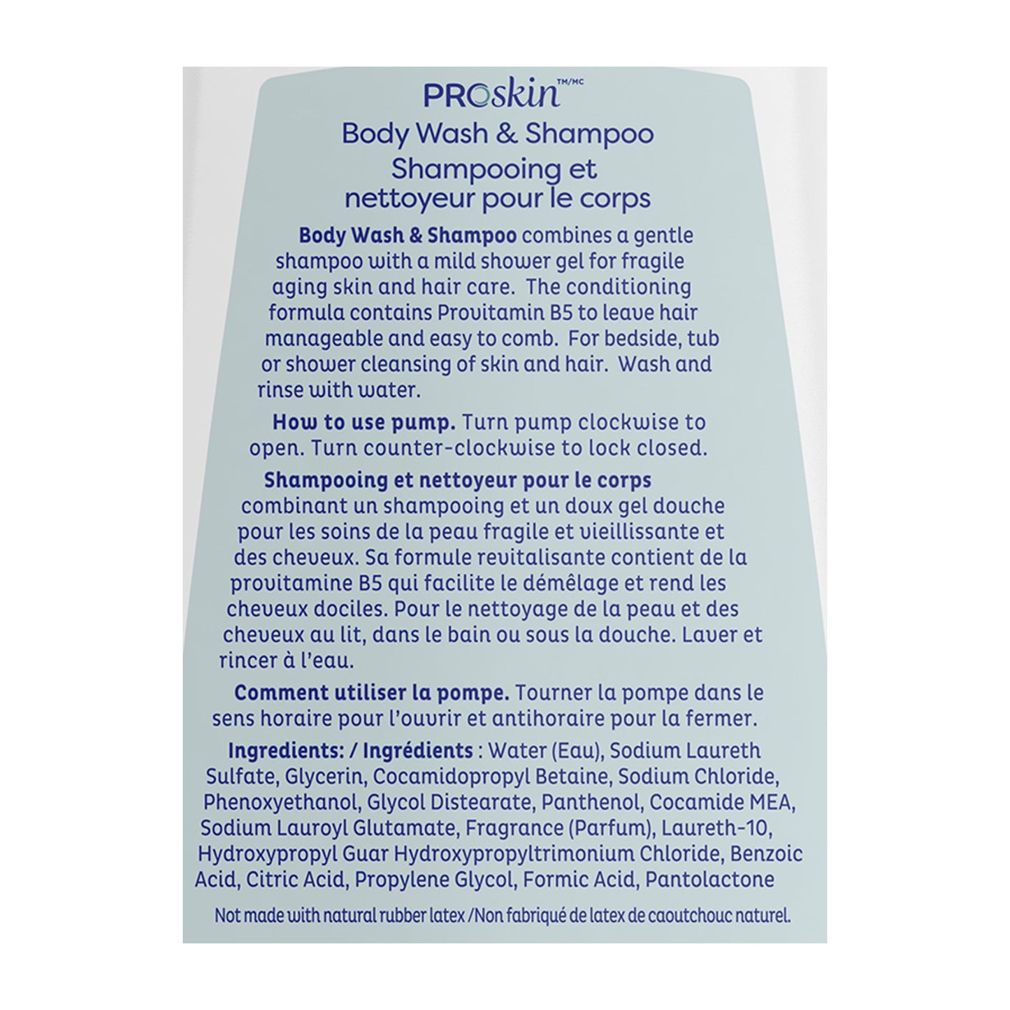 Tena Unscented Shampoo and Body Wash, Pump Bottle, 1,000 mL 64343