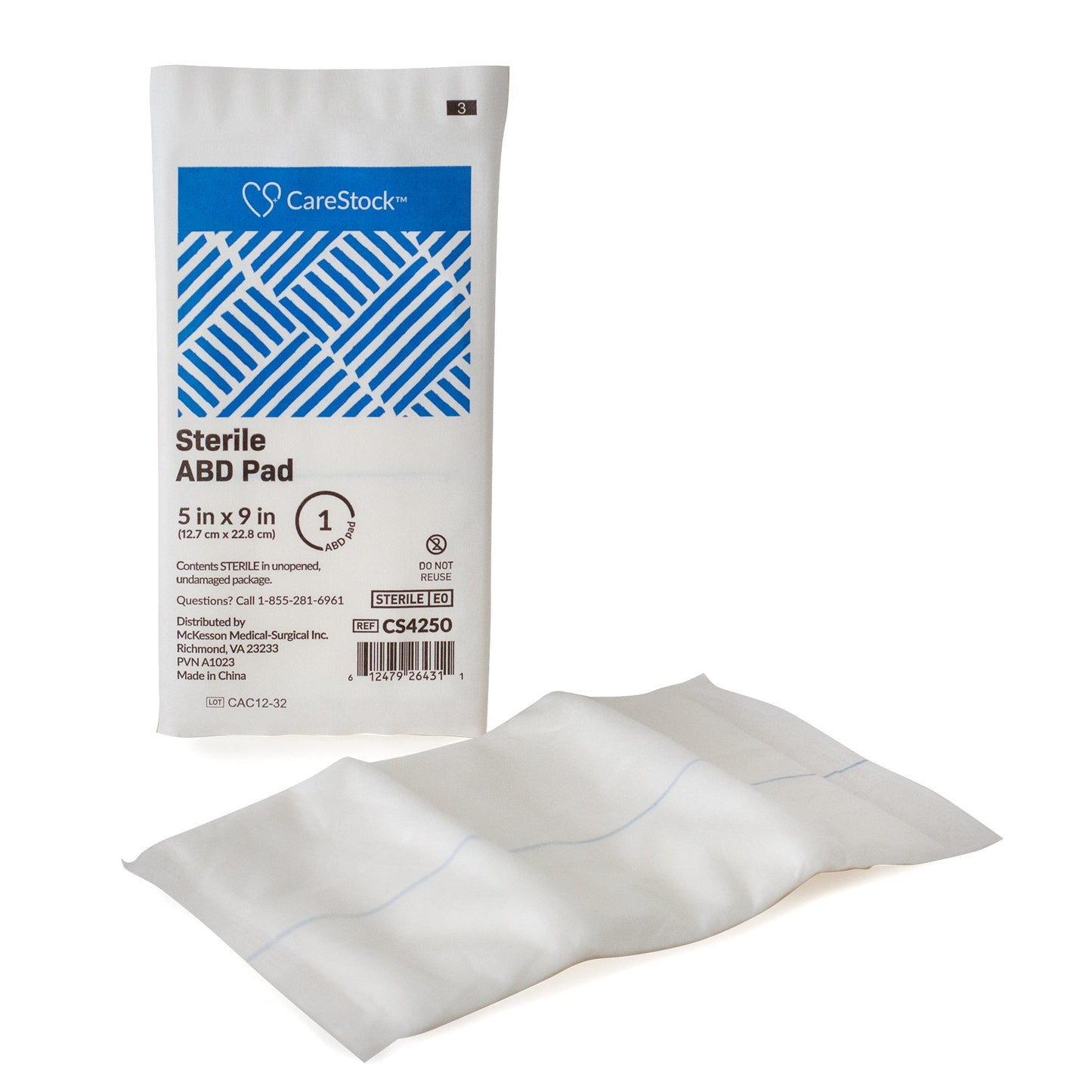CareStock™ Sterile Abdominal Pad, 5 x 9 Inch – Nonwoven Cellulose ABD Pads CS4250