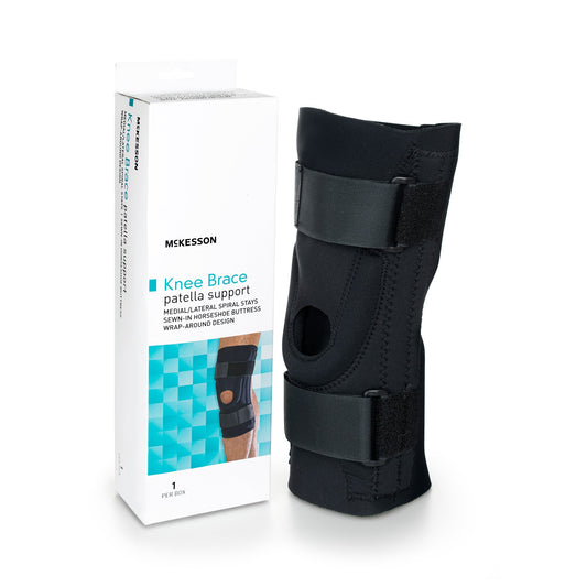 Knee Brace McKesson Medium Pull-On / D-Ring / Hook and Loop Strap 18 to 20-1/2 Inch Circumference Left or Right Knee - 155-81-97425