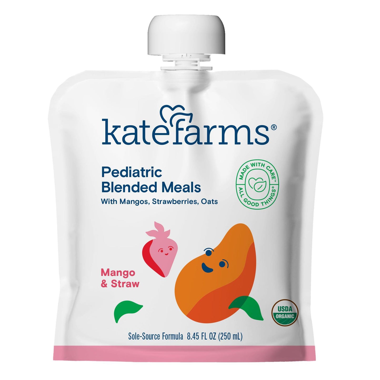 Kate Farms® Pediatric Blended Meals with Mango and Strawberry, 8.45-ounce pouch 811112030751