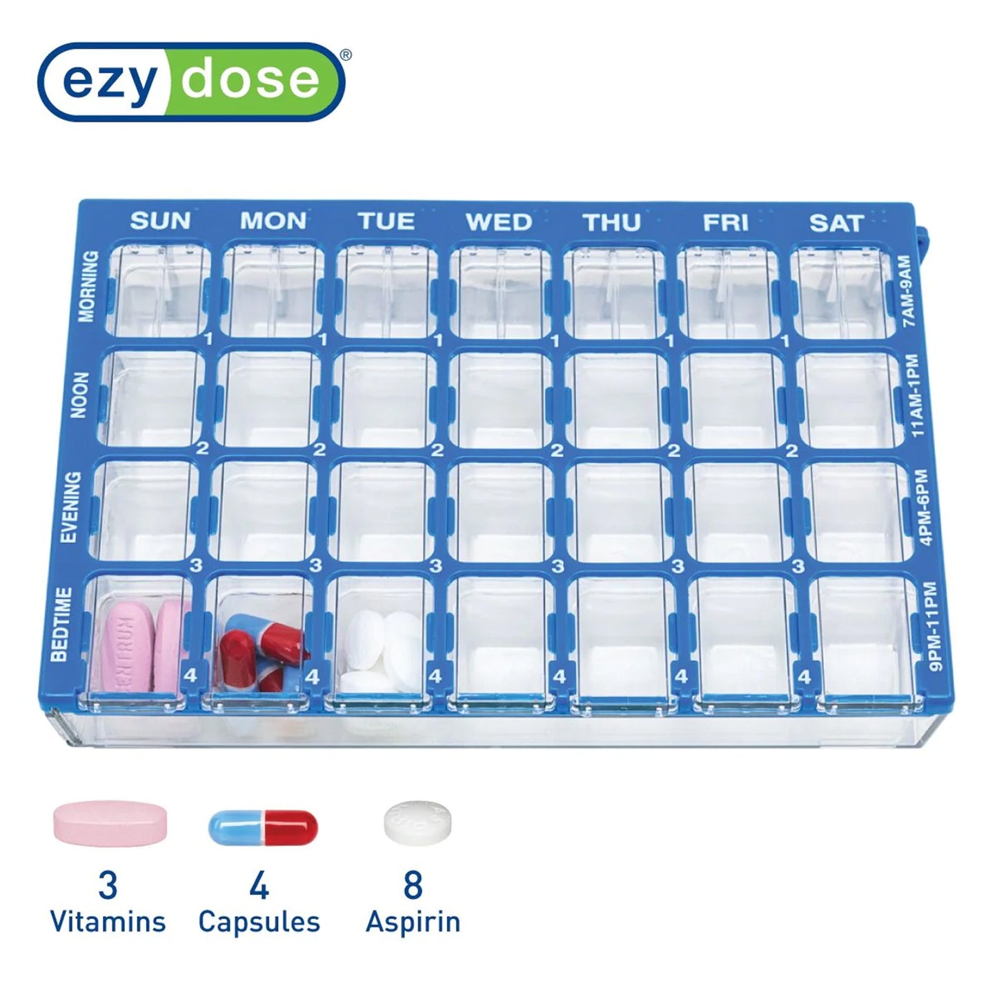 Pharmadose® Locking Pill Planner 7-Day, Four Times a Day Pill Organizer 91340