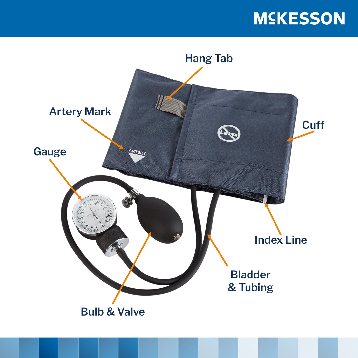 McKesson Aneroid Sphygmomanometer with Cuff, 2-Tube, Pocket-Size, Medium Cuff 01-775-11ANGM