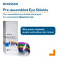 Eye Shield with Dispenser McKesson Pre-Assembled Anti-fog / Anti-glare / Anti-static Coating Clear Tint Black Frame Over Ear One Size Fits Most 242-11000-506