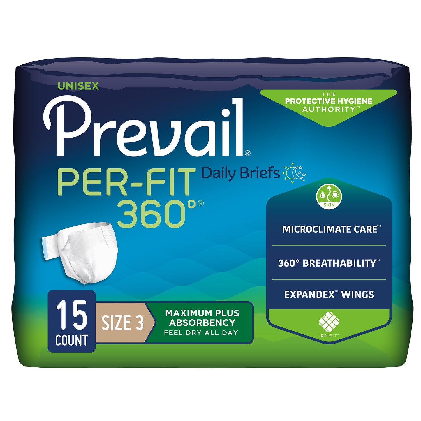 Prevail® Per-Fit 360°™ Daily Briefs, Maximum Plus, Size 3 PFNG-014/1
