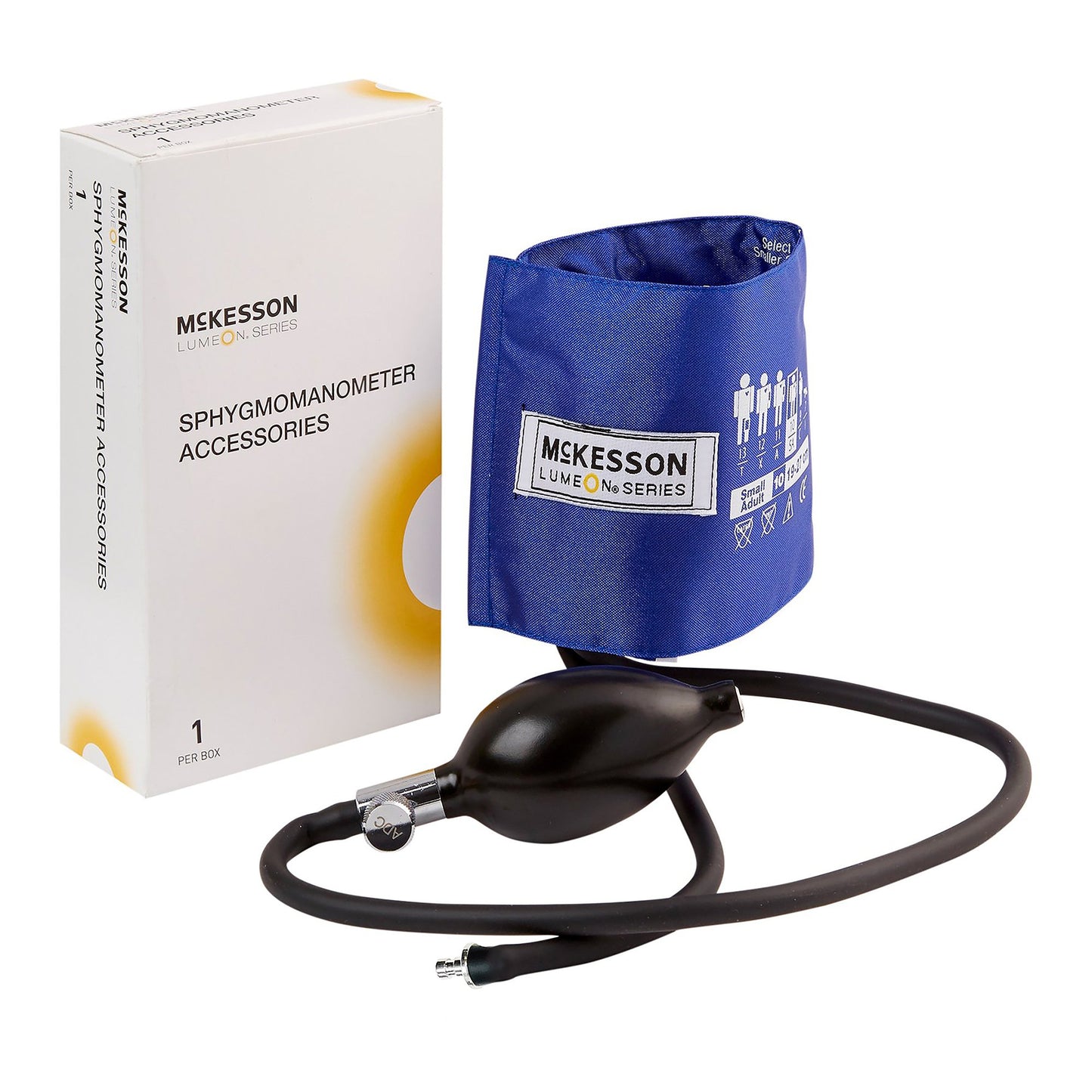 Reusable Blood Pressure Cuff and Bulb McKesson LUMEON™ 19 to 27 cm Arm Nylon Cuff Small Adult Cuff - 01-865-10SARBGM
