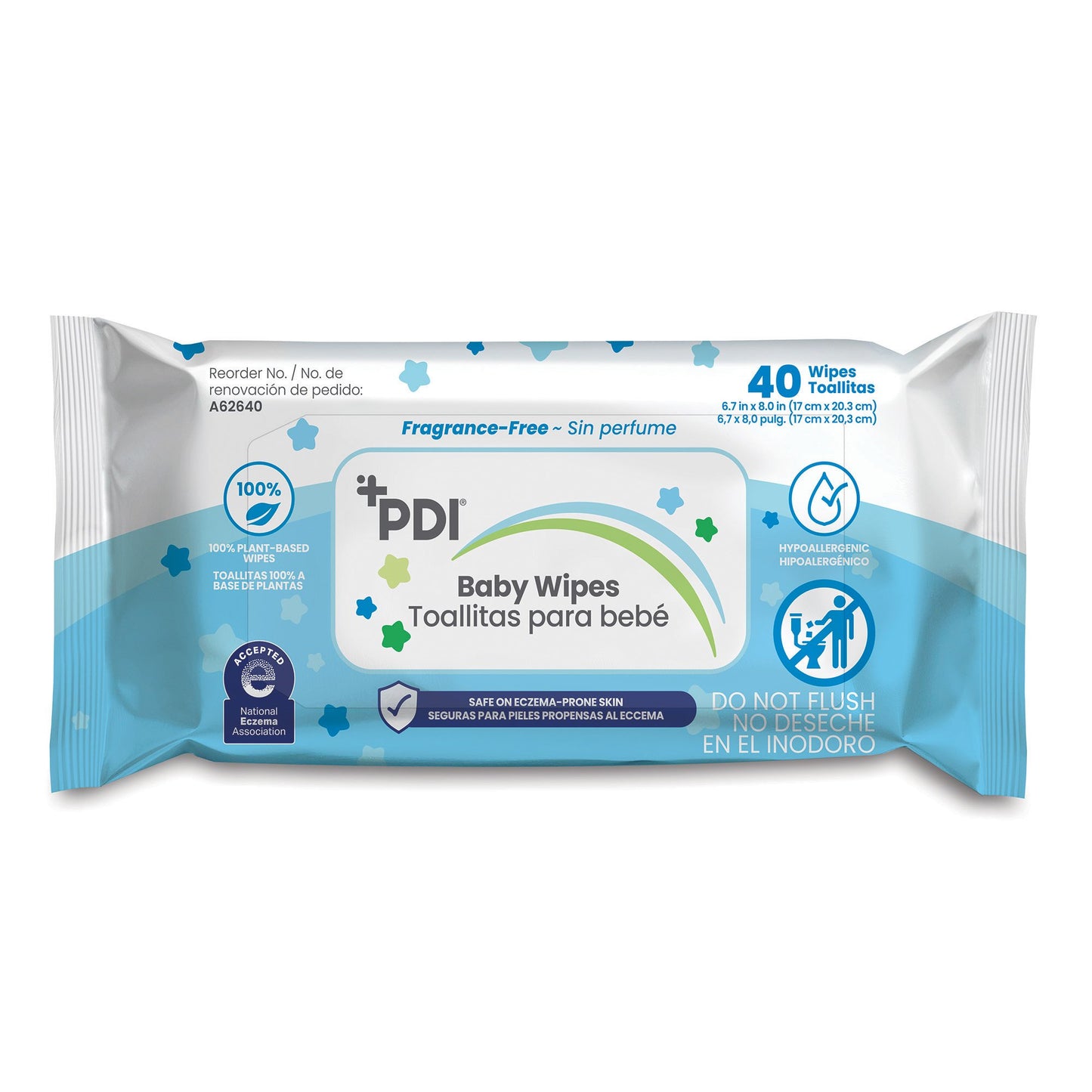 Baby Wipe PDI® Soft Pack Unscented 40 Count A62640