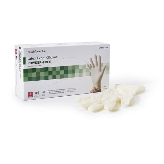 McKesson Confiderm® CL Latex Exam Glove, Small, Ivory 14-424