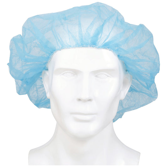 McKesson Disposable Bouffant Surgical Caps, Blue, Elastic Closure, X-Large, 24" 40181100