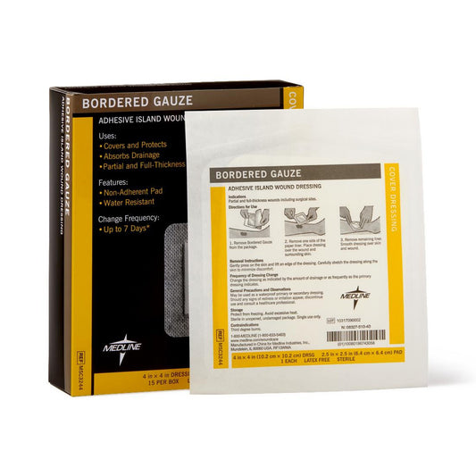 Island Dressing Medline 4 X 4 Inch Square Sterile Water Resistant Nonwoven Backing - MSC3244