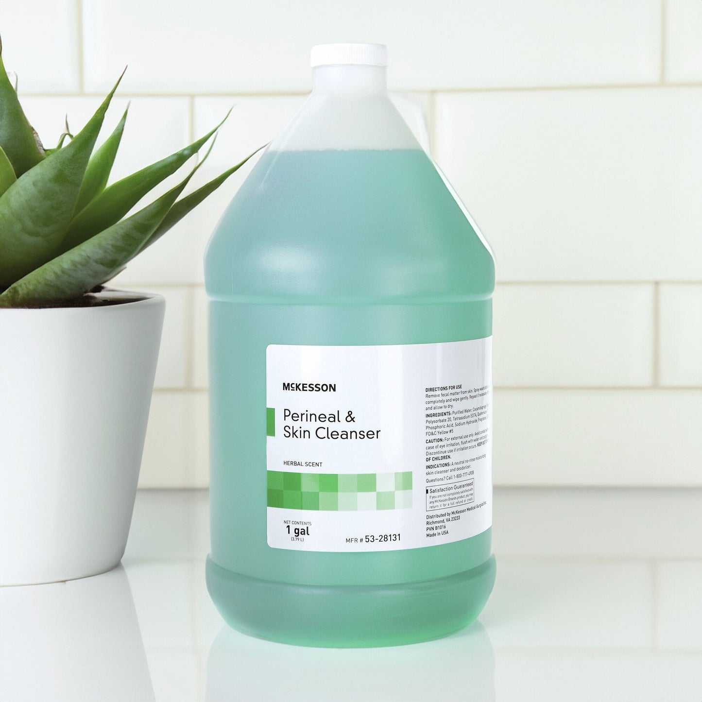 McKesson Rinse-Free Perineal Wash, Herbal Scent, 1 gal. 53-28131