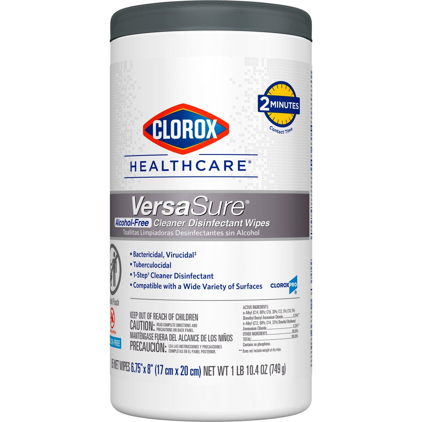Clorox Healthcare® VersaSure® Cleaner Disinfectant Wipes, Canister 31757
