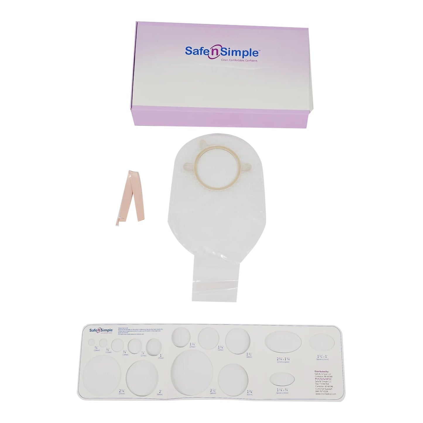 Ostomy Pouch Safe n Simple™ Two-Piece System 12 Inch Length Without Barrier Drainable SNS7312234