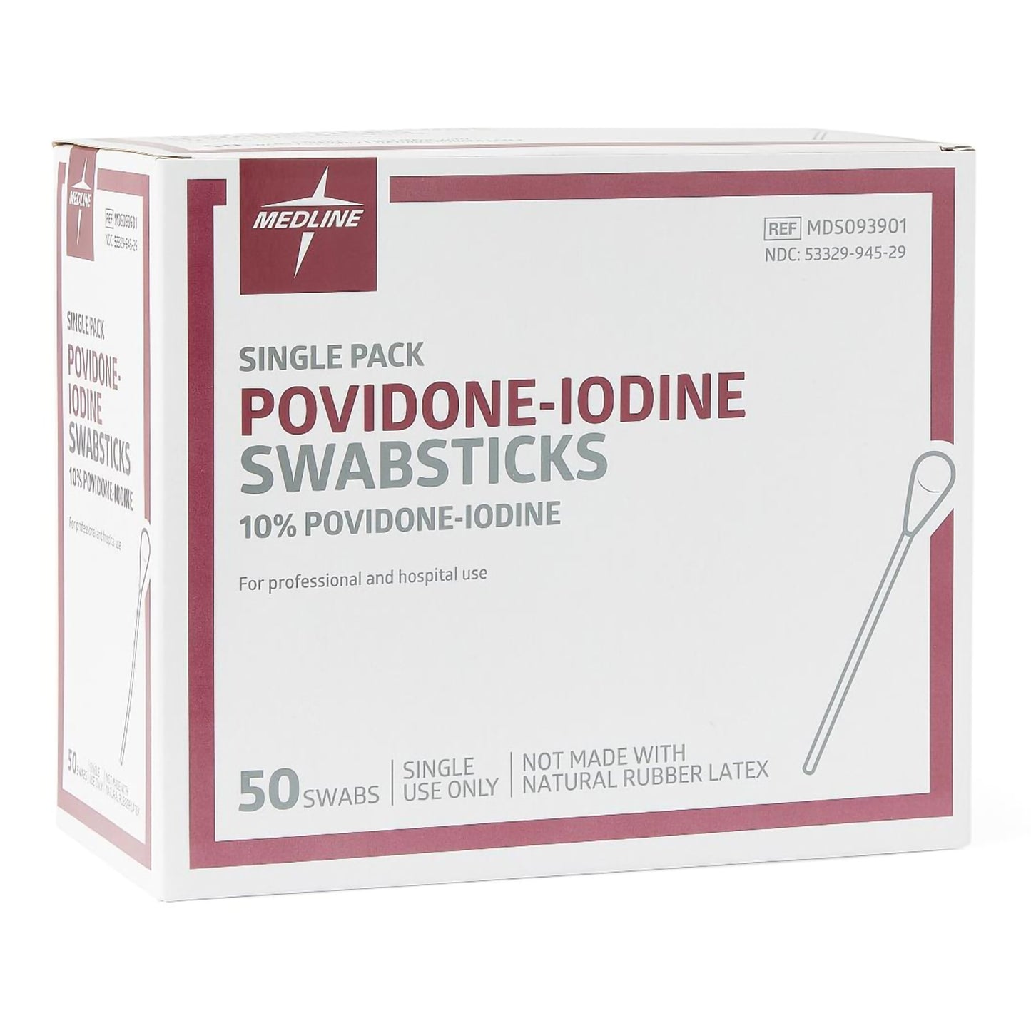 Medline 10% Povidone Iodine Swabsticks (Non-Sterile)- MDS093901