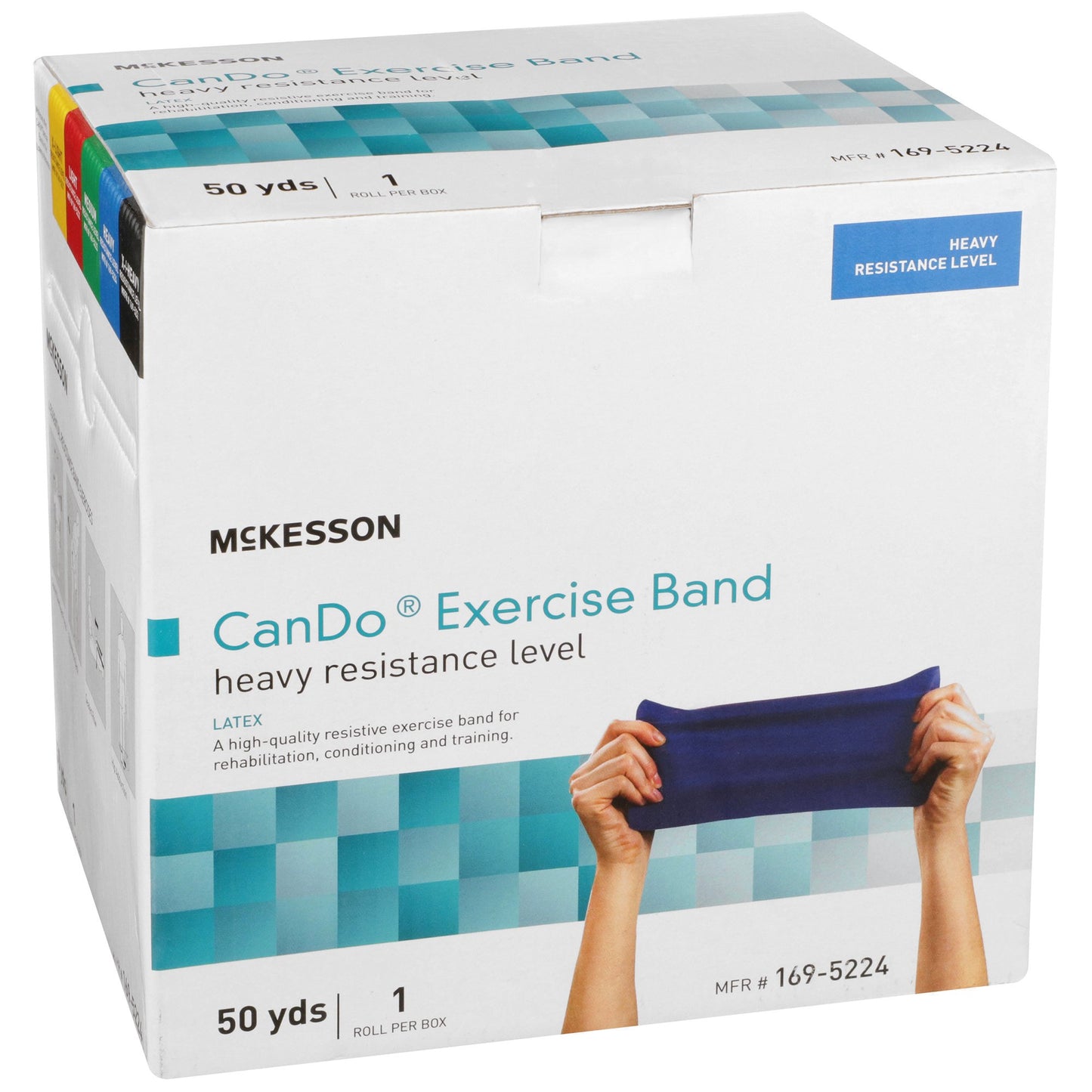 McKesson Exercise Resistance Band, Blue, 5 Inch x 50 Yard, Heavy Resistance 169-5224
