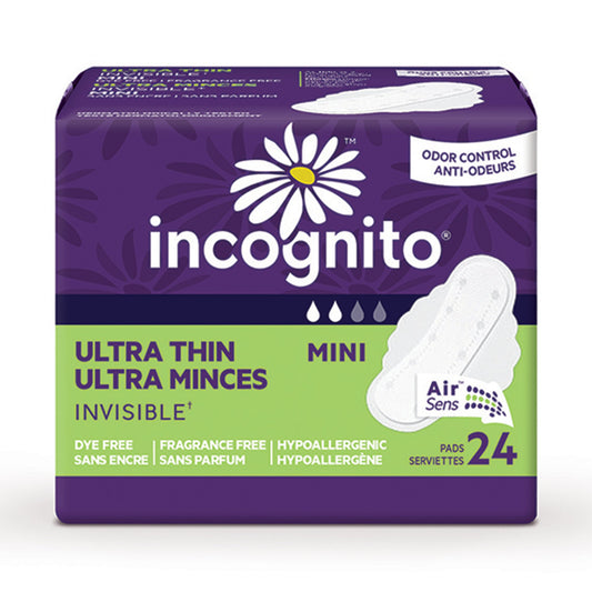 Feminine Pad Incognito® Ultra Thin with Wings Light Absorbency 10006605