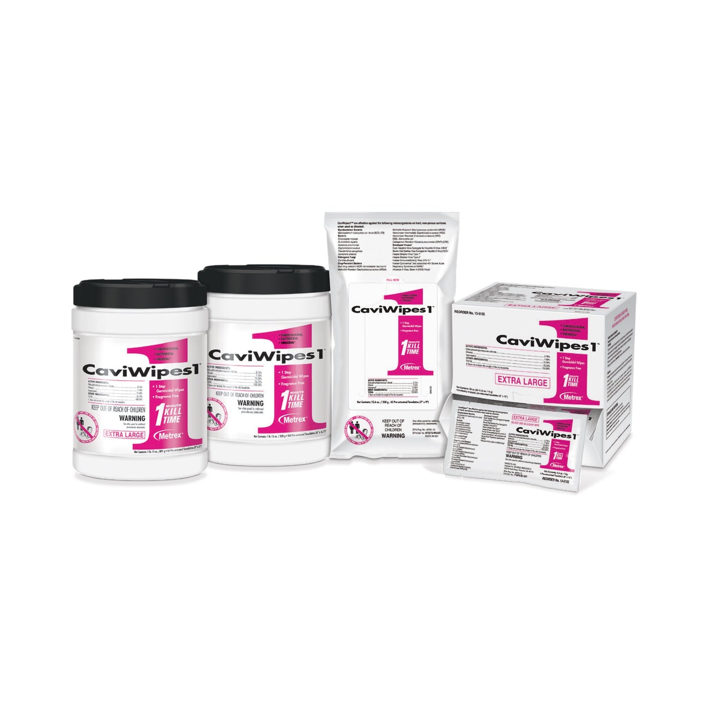 CaviWipes1 Surface Disinfectant, Alcohol Based, nonsterile, Disposable 13-5224