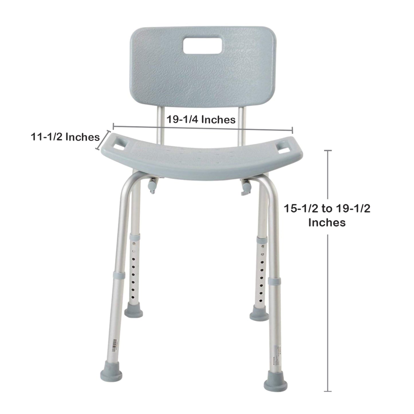 McKesson Aluminum Bath Bench, 15½ – 19½ Inch Height 146-RTL12202KDR