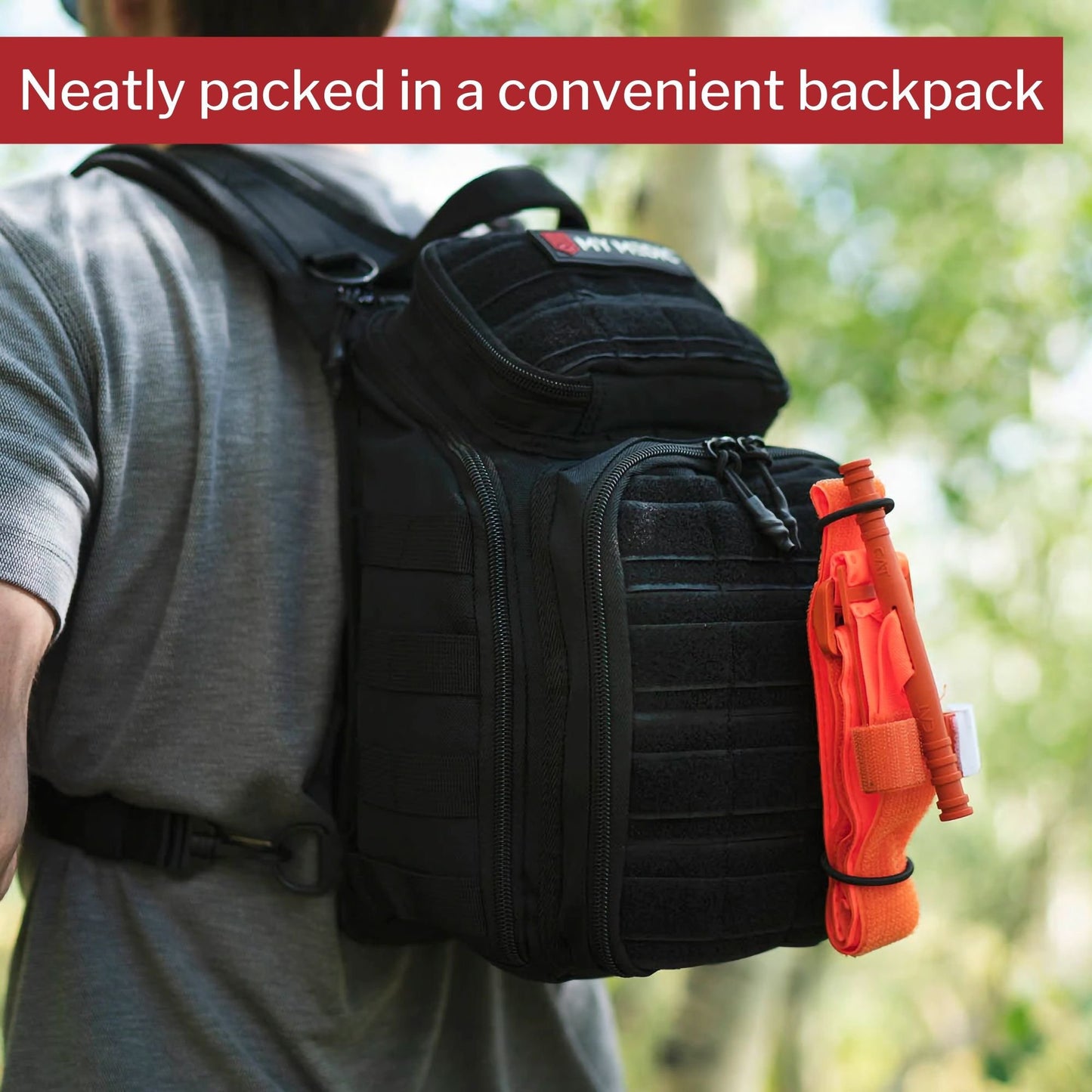 My Medic Recon First Aid Kit Backpack with Emergency Medical Supplies - Red MM-KIT-U-LG-RED-STN