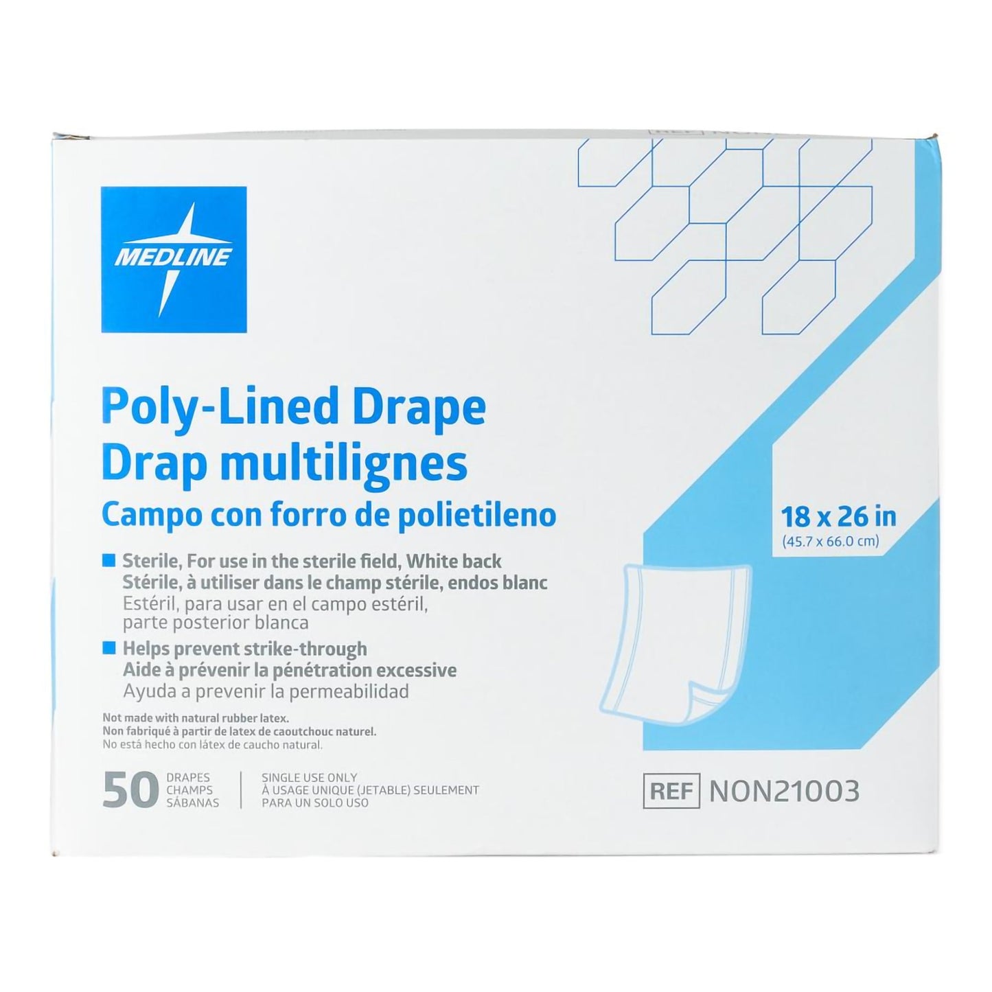 General Purpose Drape Medline Poly Lined Towel Drape 18 W X 26 L Inch Sterile NON21003