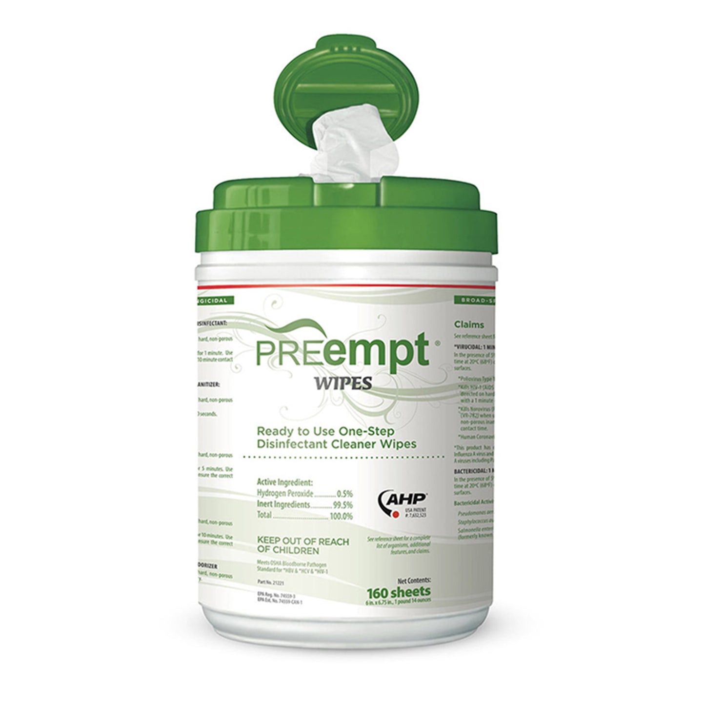 PREempt® Surface Disinfectant Cleaner Wipes 21221
