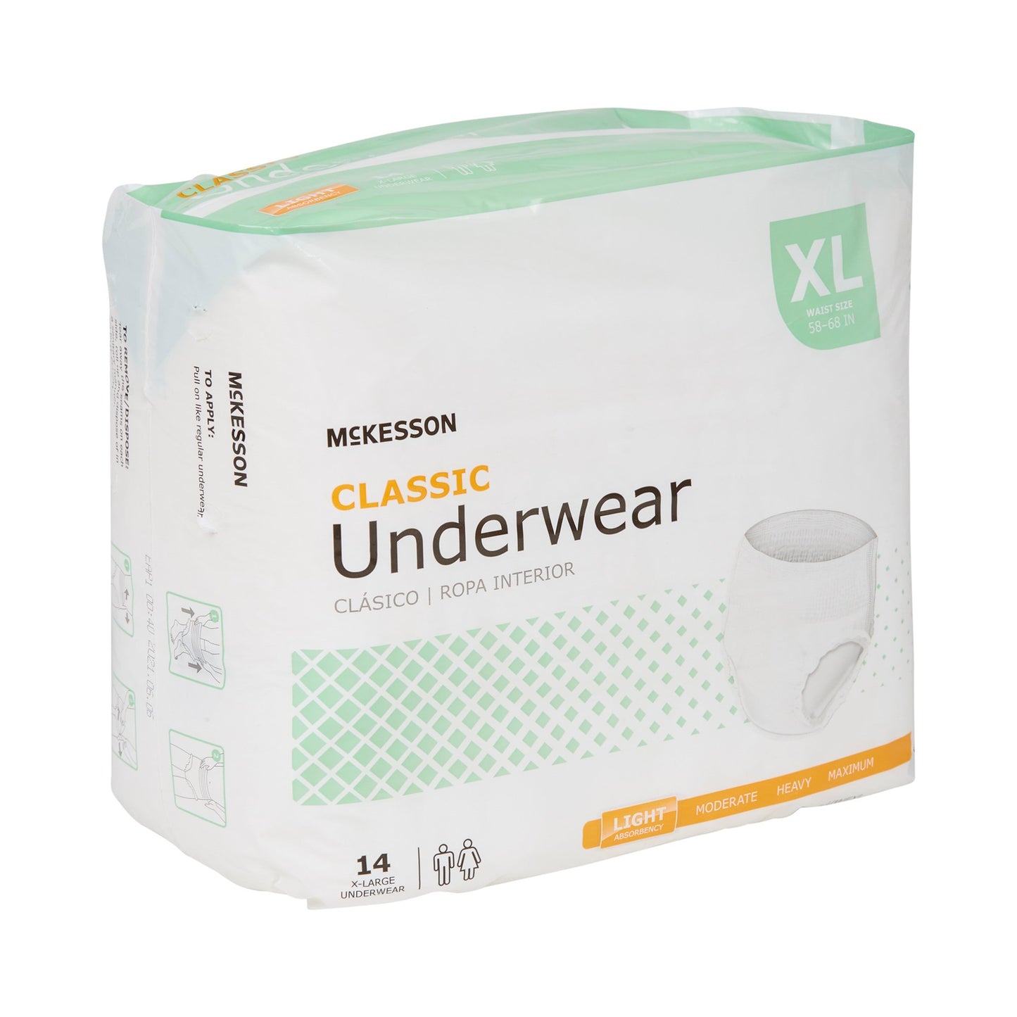 McKesson Classic Light Absorbency Incontinence Underwear, Extra Large UWEXL