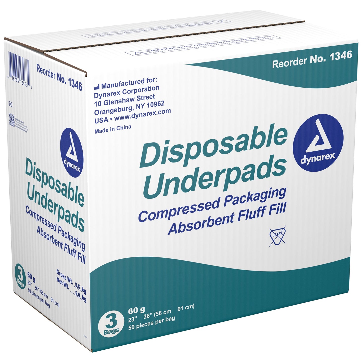 Dynarex® Absorbent Fluff Fill Underpad, 23 x 36 Inch 1346