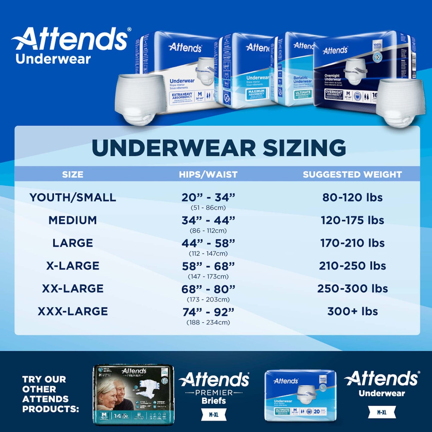 Attends® Advanced Underwear, Large APP0730