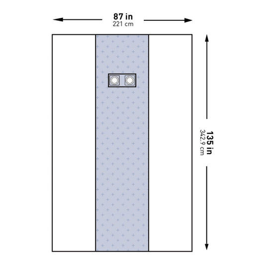 Cardiovascular Drape McKesson Femoral Angiography X-Long Drape 87 W X 135 L Inch Sterile - 183-I80-01105-S