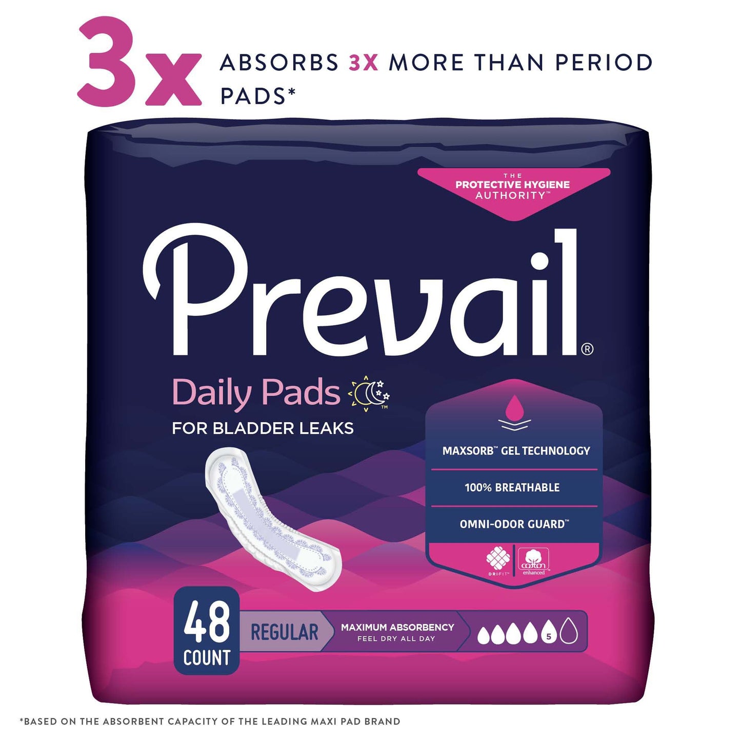 Prevail® Daily Pads Maximum Bladder Control Pad, 11-Inch Length PV-916/1