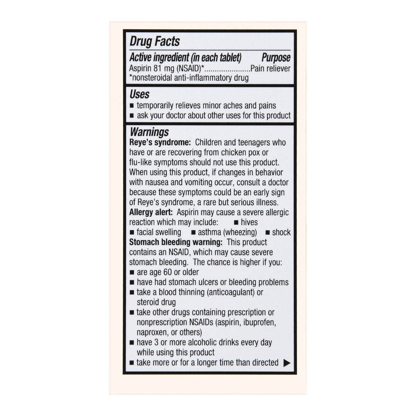 Foster & Thrive™ Low Dose Aspirin 81 mg Tablets 70677112101