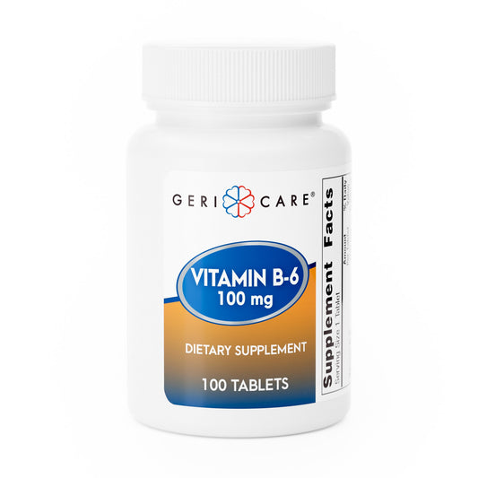 Vitamin Supplement Geri-Care® Vitamin B6 100 mg Strength Tablet 100 per Bottle - 854-01-GCP