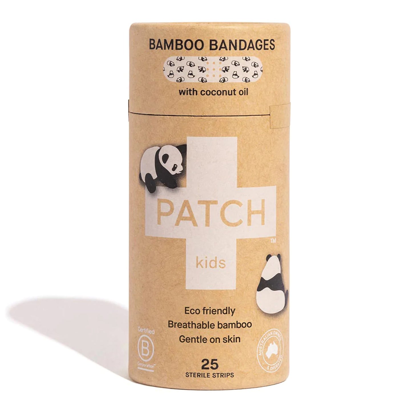 Adhesive Strip Patch™ Kids 3/4 X 3 Inch Bamboo / Coconut Oil Rectangle Kid Design (Panda) Sterile - PATCOCT