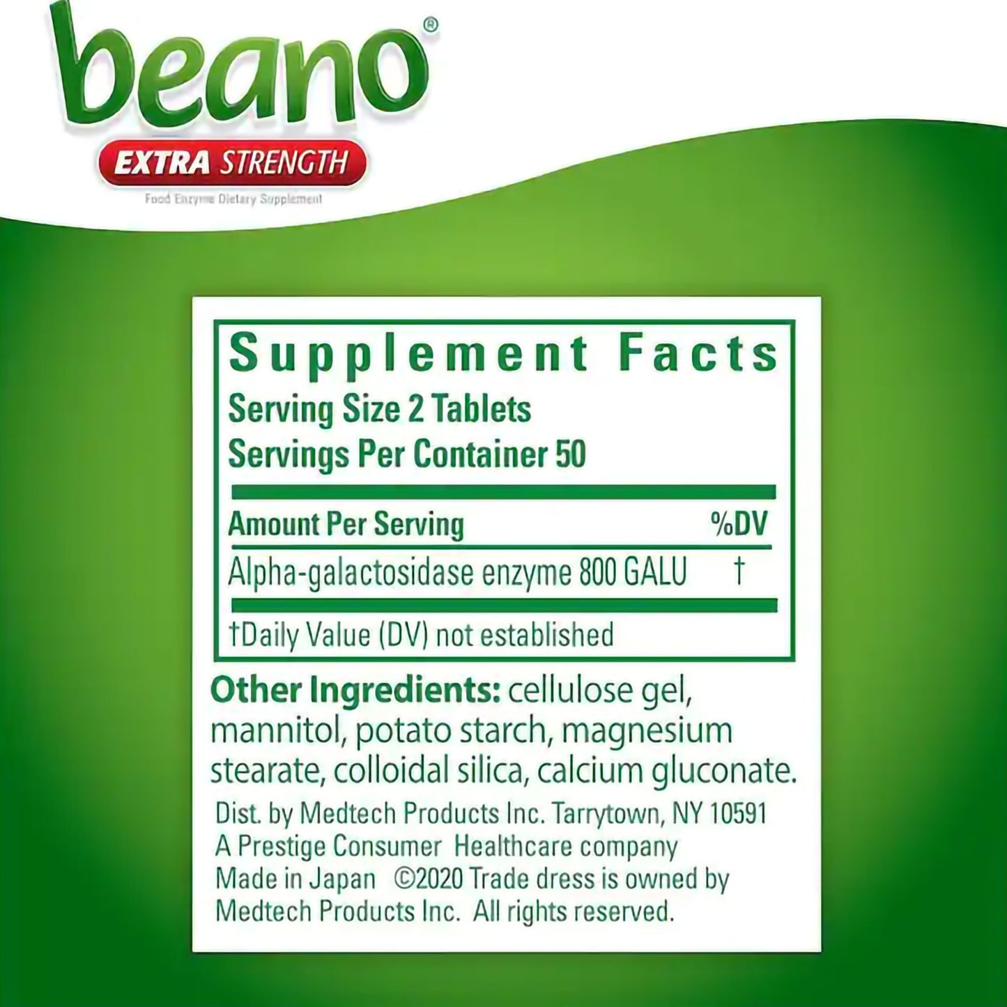 Beano® Extra Strength Food Enzyme Tablets 04203710300