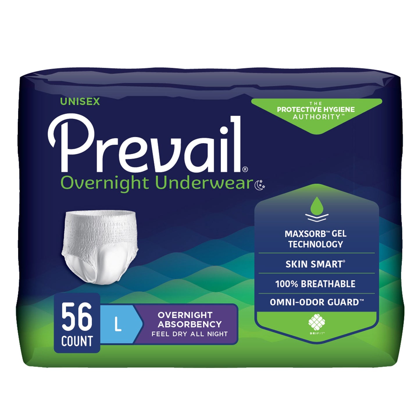Prevail® Overnight Absorbent Underwear, Large PVX-513