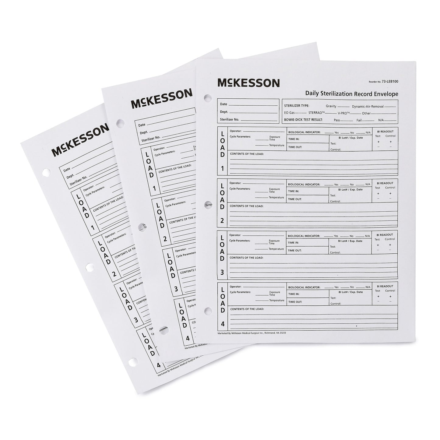 McKesson Sterilization Record Envelope 73-LEB100